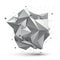 Abstract 3D structure polygonal vector network object, grayscale art deformed figure.