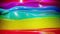 Abstract 3D surface with beautiful waves, luminous sparkles and bright color gradient, colors of rainbow. Waves run on