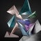 Abstract 3D Triangles Geometric Shapes with Random Patterns- 3D Illustration