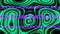 Abstract 80s retro disco neon background. Y2K aesthetic wallpaper with glowing green waves and purple chains