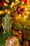 Abstract Advent Background - Christmas Tree Decoration With Ornament And Defocused Lights.