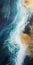 Abstract Aerial View: Stormy Seascapes In Light Gold And Dark Cyan