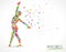 Abstract aerobics dance to slim, Yoga and dance Poses,flat color circle style graphic