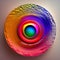 abstract ai generated background  of a colored floating liquid in the trend colors pink, orange, blue and violet