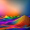 abstract ai generated background  of a colored floating liquid in the trend colors pink, orange, blue and violet