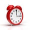 Abstract alarm clock on white background. 3D