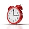 Abstract alarm clock on white background. 3D