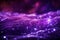 Abstract allure digital wave of purple particles with mesmerizing lights