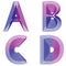 Abstract alphabet ABCD letter neon lines vector