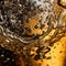 Abstract amber background, bokeh. Sparkling wine. AI generated