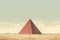 Abstract Ancient Limestone Amazing Giza Pyramid in Sand Desert extreme closeup. Generative AI