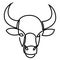 Abstract angus cow bison buffalo steak premium logo design. Creative bull continuous line icon symbol.