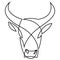 Abstract angus cow bison buffalo steak premium logo design. Creative bull horns line icon symbol,