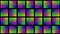 Abstract animated background in multicolor grid pattern - brightening from back via light bars in movement