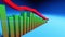 Abstract animated descending chart or bar graph. Business decline or crisis concepts