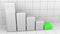 Abstract animated descending chart with green last bar