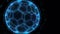 Abstract Animation 3D football.Futuristic soccer ball motion plexus effect.