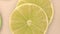 Abstract animation background of lemon slices moving side by side