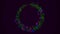 Abstract animation of the beautiful green Christmas wreath decorated by multicolored shiny balls of different sizes