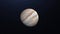 Abstract animation of beautiful planet Jupiter. Animation. Rotating largest planet of solar system Jupiter on background