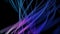 Abstract animation of colored lines on a black background. Animation. Beautiful abstraction of glowing lines. Animation