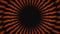 Abstract animation of hypnotizing black and orange striped tunnel on the black background. Animation. Colorful animation