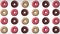 Abstract animation of various colorful donuts.