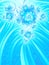 Abstract aqua blue white background. Frozen flowers