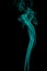 Abstract aquamarine smoke from aromatic sticks.