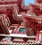 Abstract Architecture Details of the Sacred Tooth of Buddha Temple in Singapore