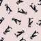 Abstract arctic zoo pattern with simple penguins ornament. Light pastel background. Wildlife animals print