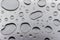 Abstract art background of large raindrops on stainless steel