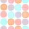 Abstract art colorful earthy circles seamless pattern