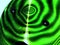 Abstract Art: Crying Raindrop On Green Broad Leaf With Infinity Tunnel Face Tattoo
