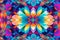 Abstract Art Featuring an Amorphous Cluster of Flowers in a Kaleidoscope of Colors - Intertwined Shapes