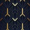 Abstract art luxury dark seamless blue and golden pattern