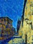 Abstract art painting of Salamanca city