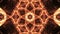 Abstract art symmetric golden fire plasma kaleidoscopic pattern in flame energy ornamental animated for intro. 4K 3D render.