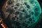 Abstract art teal green paint bubbled texture