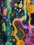 Abstract art Vibrant and Colorful representation of microbial through High Magnification Explore the Hidden Universe