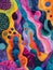 Abstract art Vibrant and Colorful representation of microbial through High Magnification Explore the Hidden Universe Journey