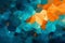 Abstract art wallpaper. Colored background, teal and orange.