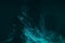 abstract artistic background with turquoise paint flowing on black