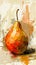 Abstract Artistic Illustration of a Pear