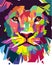 Abstract artistic lion cartoon design