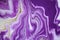 Abstract artwork marble liquid texture. Purple and gold background.
