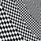 Abstract asymmetrical beautiful black and white checkered pattern