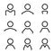 Abstract avatar human user flat line icons set