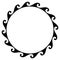 Abstract Aztec frame. Circle tribal ethnic pattern in black and white color background. Hawaiian tattoo concept