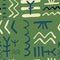 Abstract aztec seamless pattern on green background. Tribal wallpaper